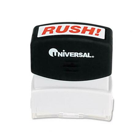 UNIVERSAL BATTERY Universal One-Color Message Stamp Rush Pre-Inked/Re-Inkable Red 10069